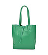 Дамска кожена чанта в зелено Fiona-1 снимка