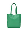 Дамска кожена чанта в зелено Fiona-2 снимка