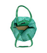 Дамска кожена чанта в зелено Fiona-4 снимка