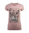 Памучна дамска тениска в розов нюанс с щампа Pefra-0 снимка