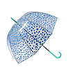 Прозрачен чадър на сини цветя-0 снимка
