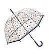 Прозрачен чадър на сини и червени сърчица-0 снимка