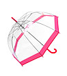 Прозрачен чадър с розов кант-1 снимка