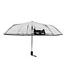 Прозрачен сгъваем чадър с принт черна котка-1 снимка