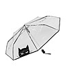 Прозрачен сгъваем чадър с принт черна котка-2 снимка