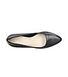 Черни дамски кожени обувки на ток Isidora за широко стъпало-1 снимка