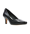 Черни дамски кожени обувки на ток Isidora за широко стъпало-2 снимка