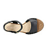 Черни дамски кожени сандали на платформа Spiced Poppy-1 снимка