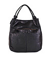 Черна дамска чанта от естествена кожа Lornita-1 снимка