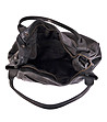 Черна дамска чанта от естествена кожа Lornita-3 снимка