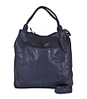 Тъмносиня дамска чанта от естествена кожа Lornita-0 снимка