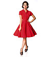 Ефектна червена клоширана рокля с памук Viviana-0 снимка