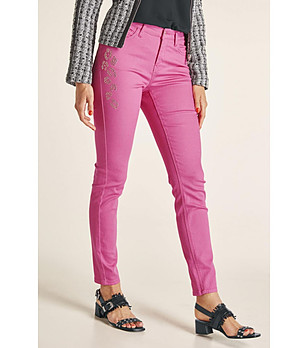Розов дамски панталон с памук Millie за ръст 160-175 см снимка