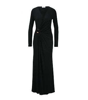 Дълга черна рокля Magnolia за ръст до 160см снимка