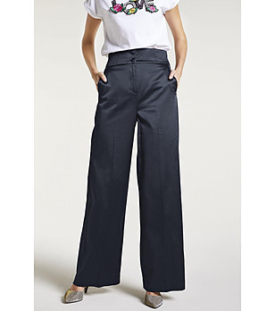 Тъмносин дамски панталон с памук Rita за ръст 160-175 см снимка