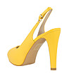 Дамски жълти кожени сандали на платформа и ток Sila-2 снимка