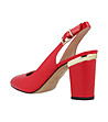 Червени дамски кожени обувки с отворена пета Zina-2 снимка