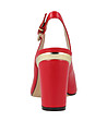 Червени дамски кожени обувки с отворена пета Zina-4 снимка