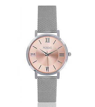 Сребрист дамски часовник с циферблат в розовозлатисто Stella снимка