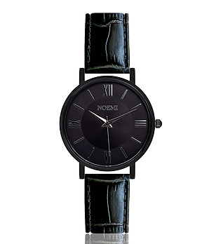 Черен дамски часовник с кожена каишка Stella снимка