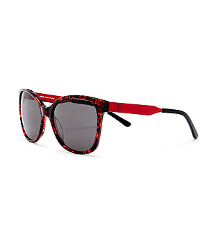 Дамски слънчеви очила в червено и черно снимка