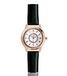 Розовозлатист дамски часовник с черна кожена каишка Olivia-0 снимка