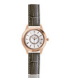 Розовозлатист дамски часовник с кожена каишка в цвят мока Olivia-0 снимка