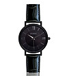 Черен дамски часовник с кожена каишка Stella-0 снимка