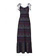 Многоцветна дълга рокля с етно принт Malvina за ръст до160 см-1 снимка