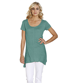Зелена дамска копринена блуза Feona снимка