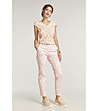 Дамски памучен панталон в розово и бяло Kanira за ръст 160-175 см-1 снимка