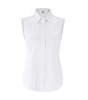 Бяла дамска памучна риза без ръкави Ema-1 снимка