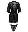 Черен комплект от халат и прашки Anastazia-3 снимка