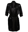 Черен сатенен дамски халат Barbara-2 снимка