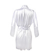 Бял дамски сатенен халат Clarisse-3 снимка