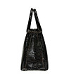 Тъмнокафява дамска чанта от естествена кожа Maya-3 снимка