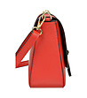 Дамска чанта от естествена кожа Selena в червен нюанс -3 снимка