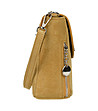 Дамска велурена чанта за рамо в цвят горчица Rita-3 снимка