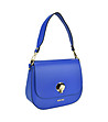 Синя дамска кожена чанта за рамо Zinera-3 снимка
