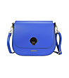 Синя дамска кожена чанта за рамо Zinera-4 снимка