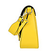 Жълта дамска кожена чанта за рамо Zinera-2 снимка