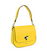 Жълта дамска кожена чанта за рамо Zinera-3 снимка