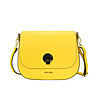 Жълта дамска кожена чанта за рамо Zinera-4 снимка