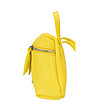 Малка жълта дамска кожена чанта Dina-3 снимка