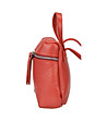 Малка червена дамска кожена чанта Dina-3 снимка