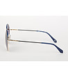 Кръгли дамски слънчеви очила със сини рамки-2 снимка