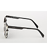 Дамски слънчеви очила с рамка в бяло и черно с тъмни лещи-2 снимка