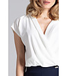 Елегантна дамска блуза в цвят екрю Della-4 снимка