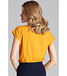 Елегантна дамска блуза в цвят горчица Della-1 снимка