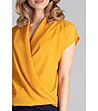 Елегантна дамска блуза в цвят горчица Della-4 снимка